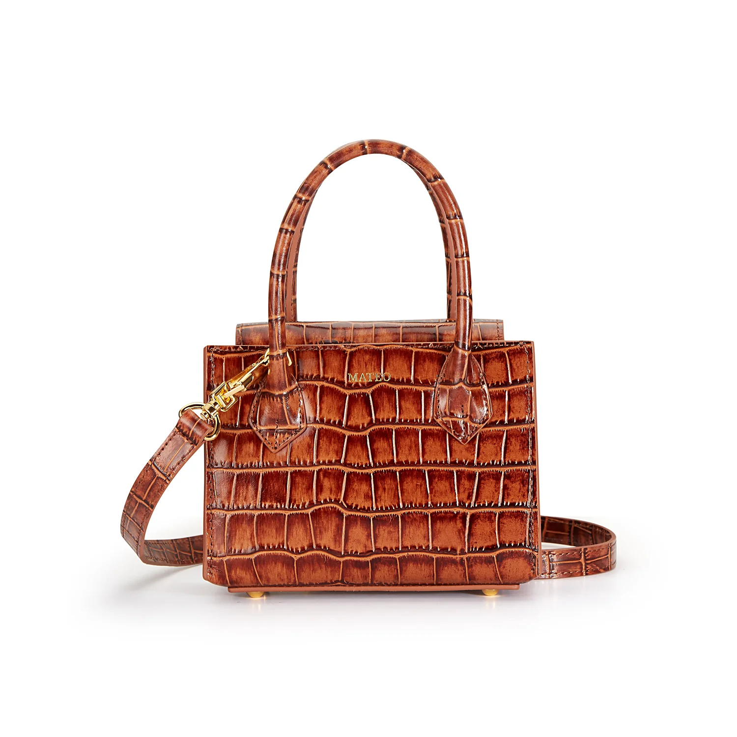Cognac Croc Diana Bag - Image 3